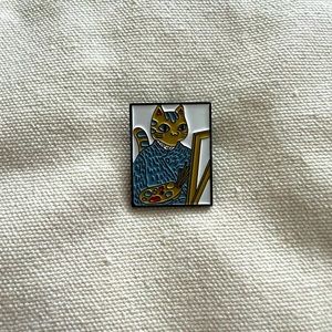 👩🏻‍🎨 Van Gogh Cat Pin painter 👩🏻‍🎨